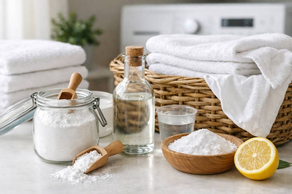Astuces pour blanchir le linge naturellement avec bicarbonate et vinaigre blanc