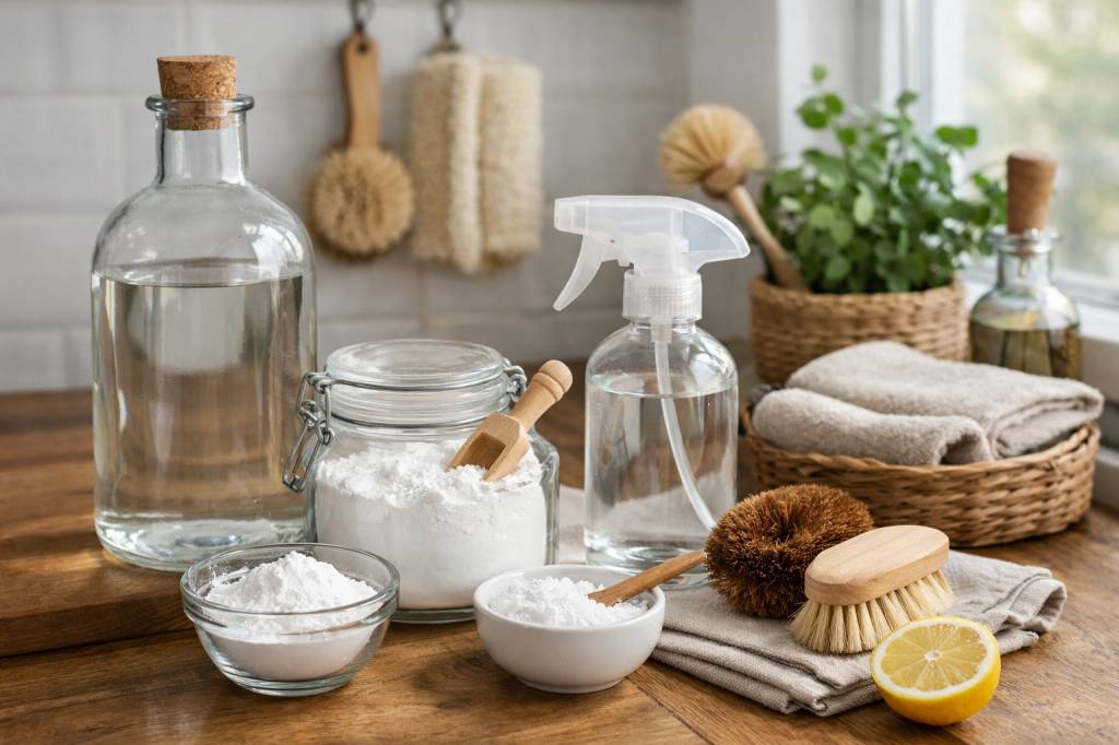 Routine d’entretien écologique de la maison, organiser ses tâches avec vinaigre et bicarbonate