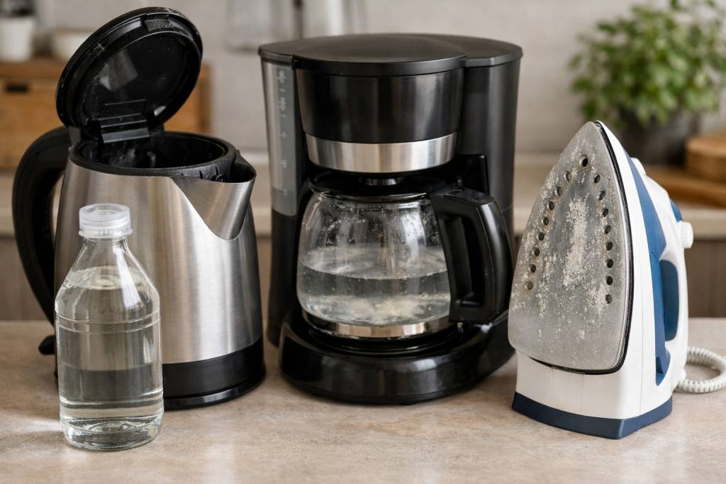 Détartrer une bouilloire, une cafetière ou un fer à repasser avec du vinaigre blanc
