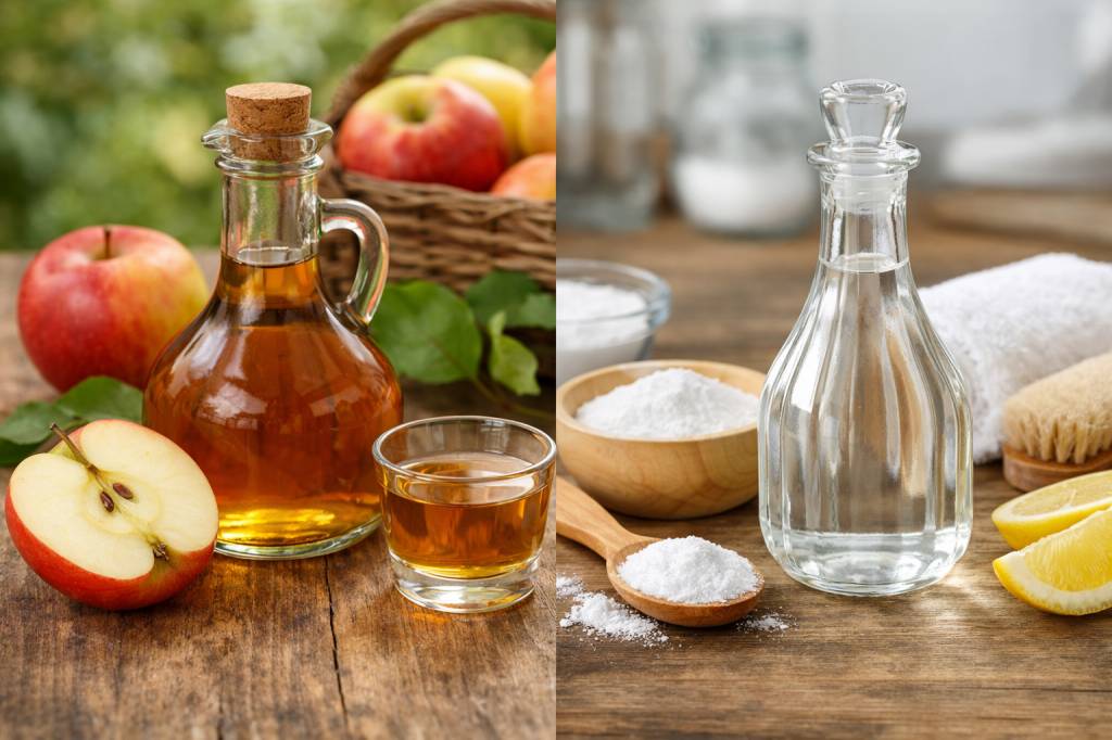Vinaigre de cidre ou vinaigre blanc, différences, usages et précautions pour la santé