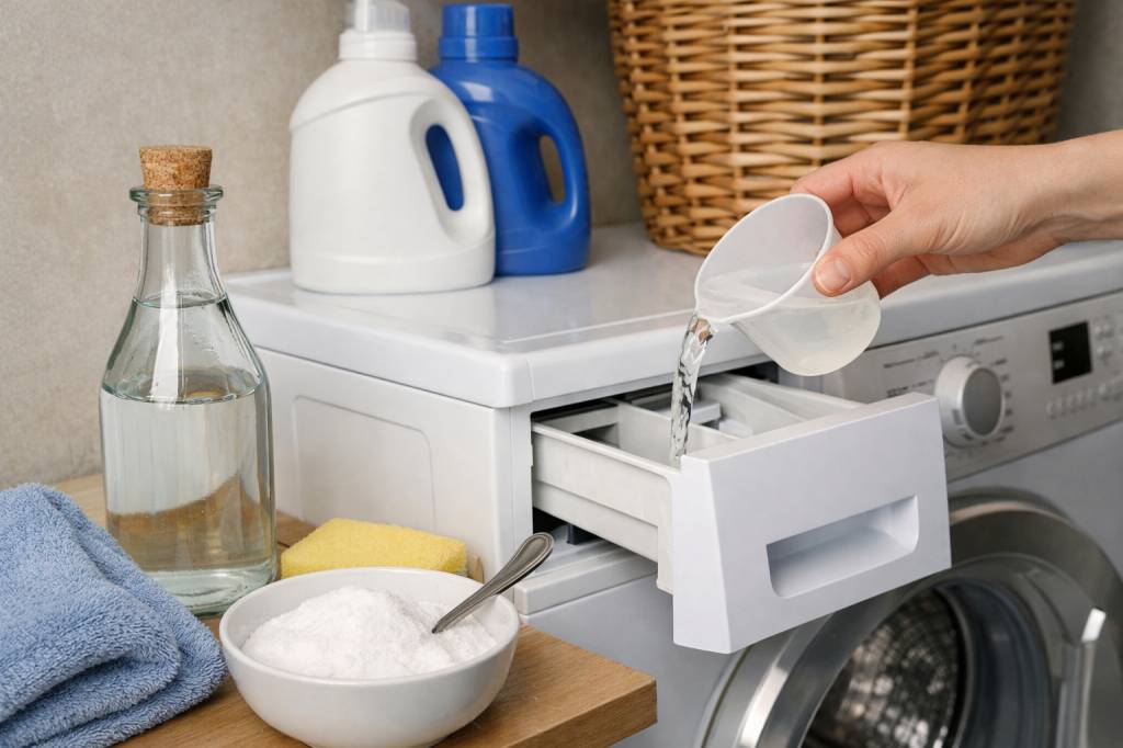 Nettoyer et détartrer sa machine à laver avec du vinaigre blanc étape par étape