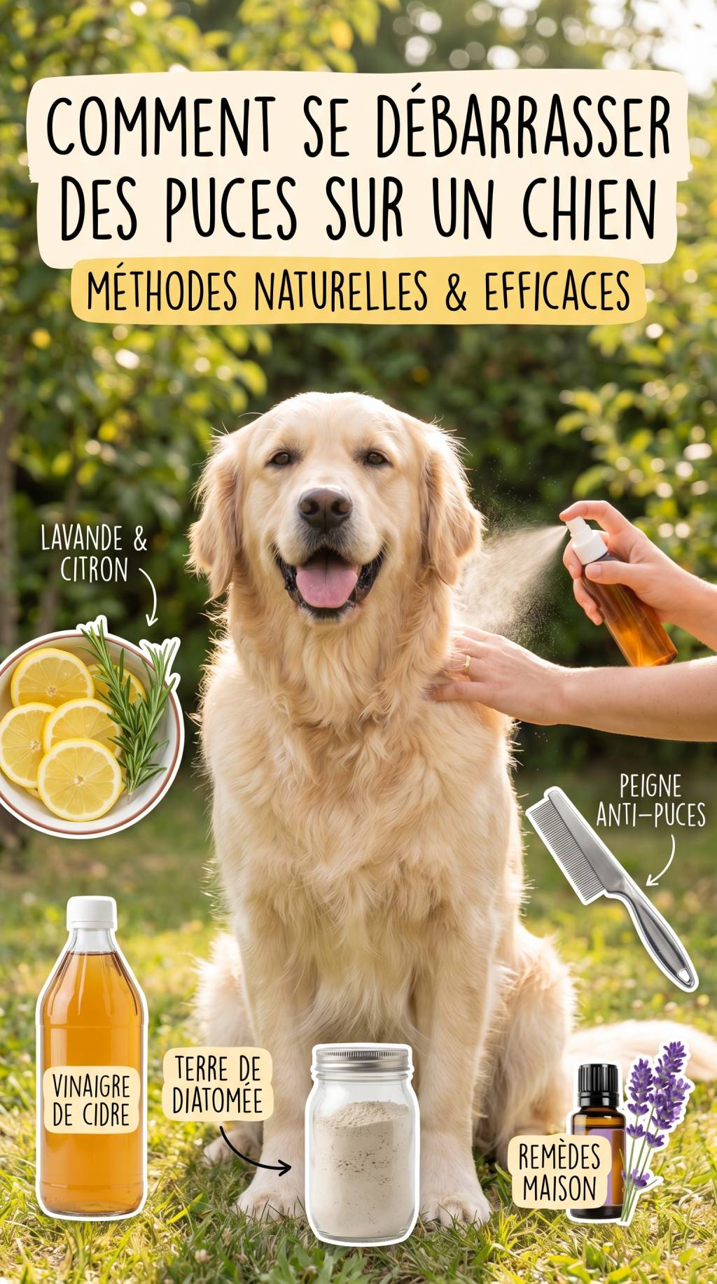 Comment se débarrasser des puce sur un chien avec des méthodes naturelles