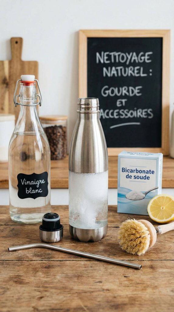 Comment nettoyer et désinfecter naturellement sa gourde, bouteille isotherme et accessoires du quotidien avec vinaigre blanc et bicarbonate