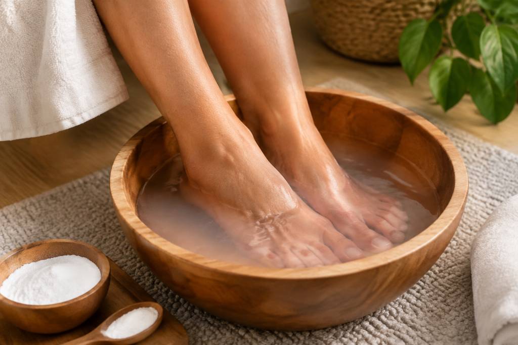 Bains de pieds au bicarbonate : bienfaits, recette et précautions indispensables